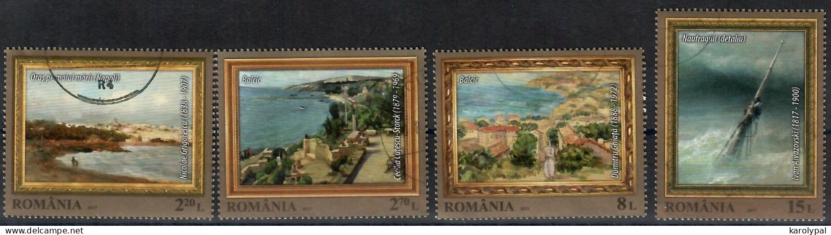 Romania, 2017, USED,                     Seascapes In Painting,  Mi. Nr. 7243-46 - Used Stamps