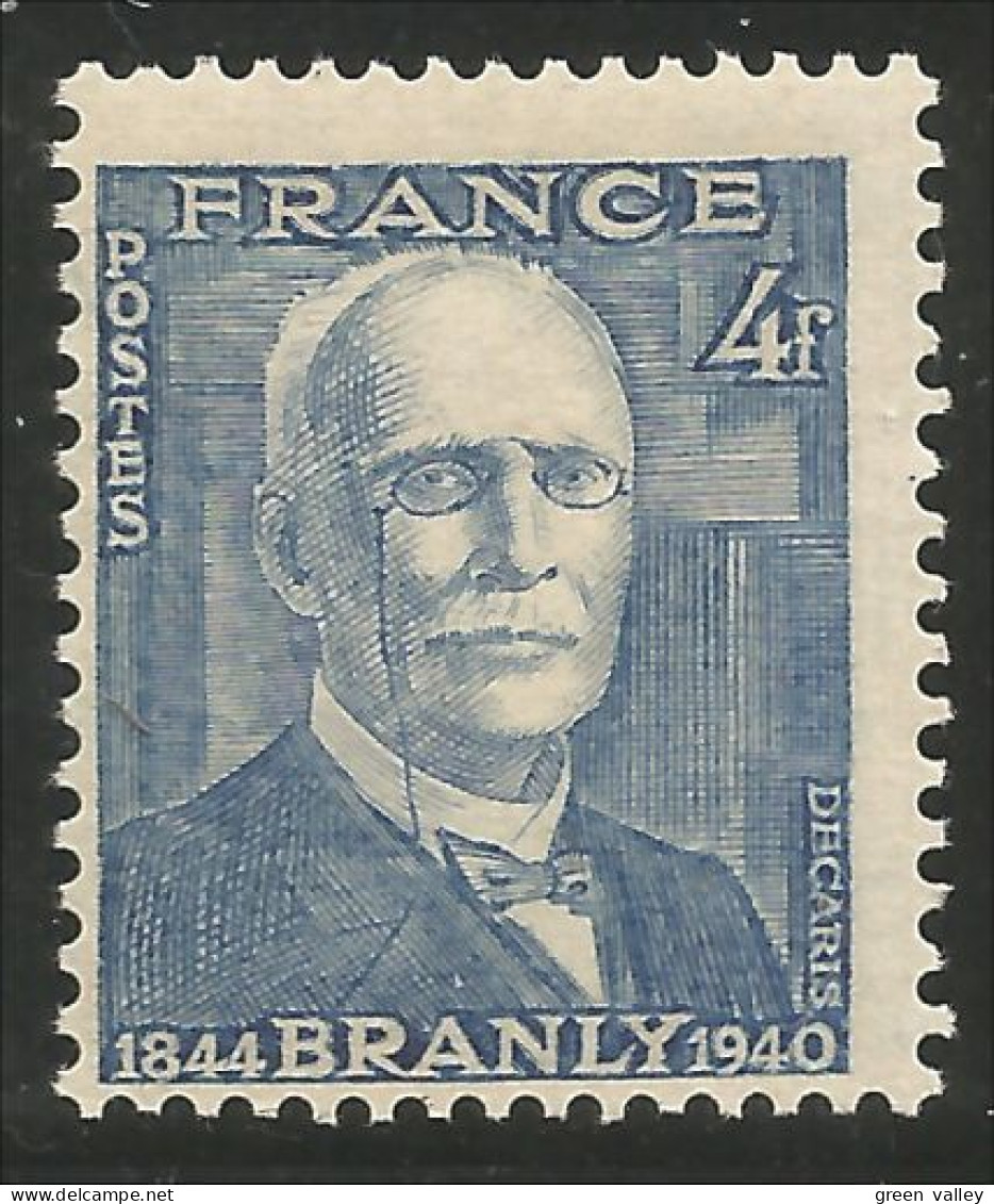 335 France Yv 599 Edouard Branly Physique Physics Physician MNH ** Neuf SC (599-1) - Fisica