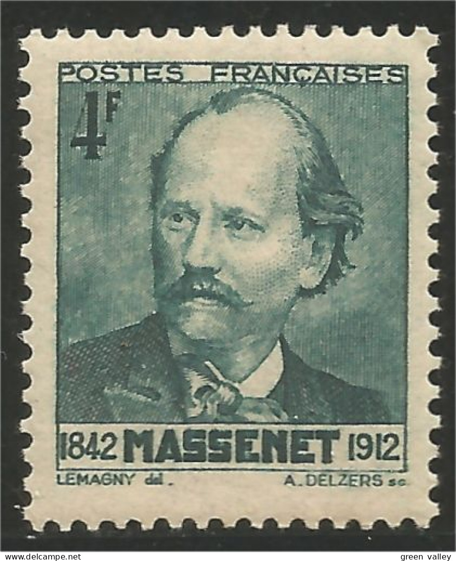 335 France Yv 545 Jules Massenet Compositeur Composer Music Musique Musician Musicien MNH ** Neuf SC (545-1c) - Sonstige & Ohne Zuordnung