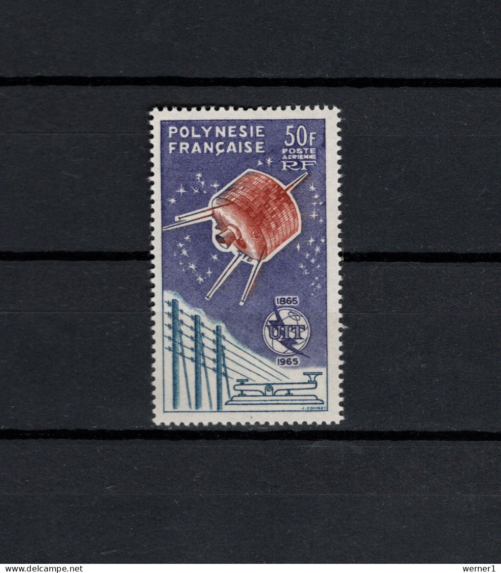 French Polynesia 1965 Space ITU Centenary Stamp MNH -scarce- - Oceanië