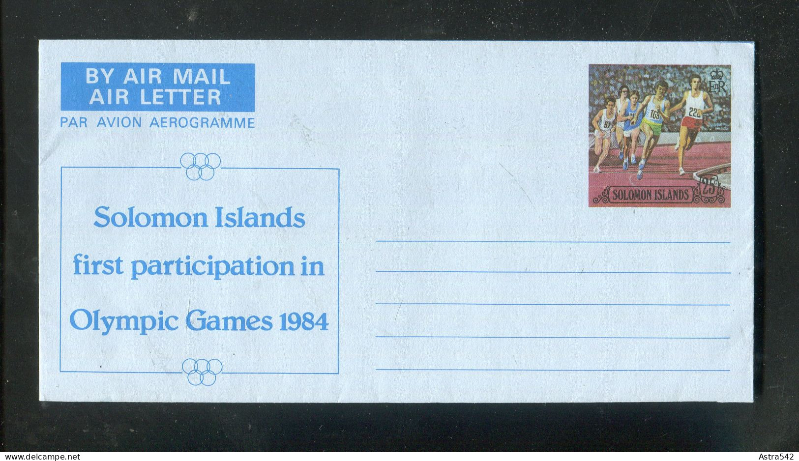 "SALOMON-ISLANDS" 1984, Aerogramm "Olympiade" ** (A1053) - Salomoninseln (Salomonen 1978-...)