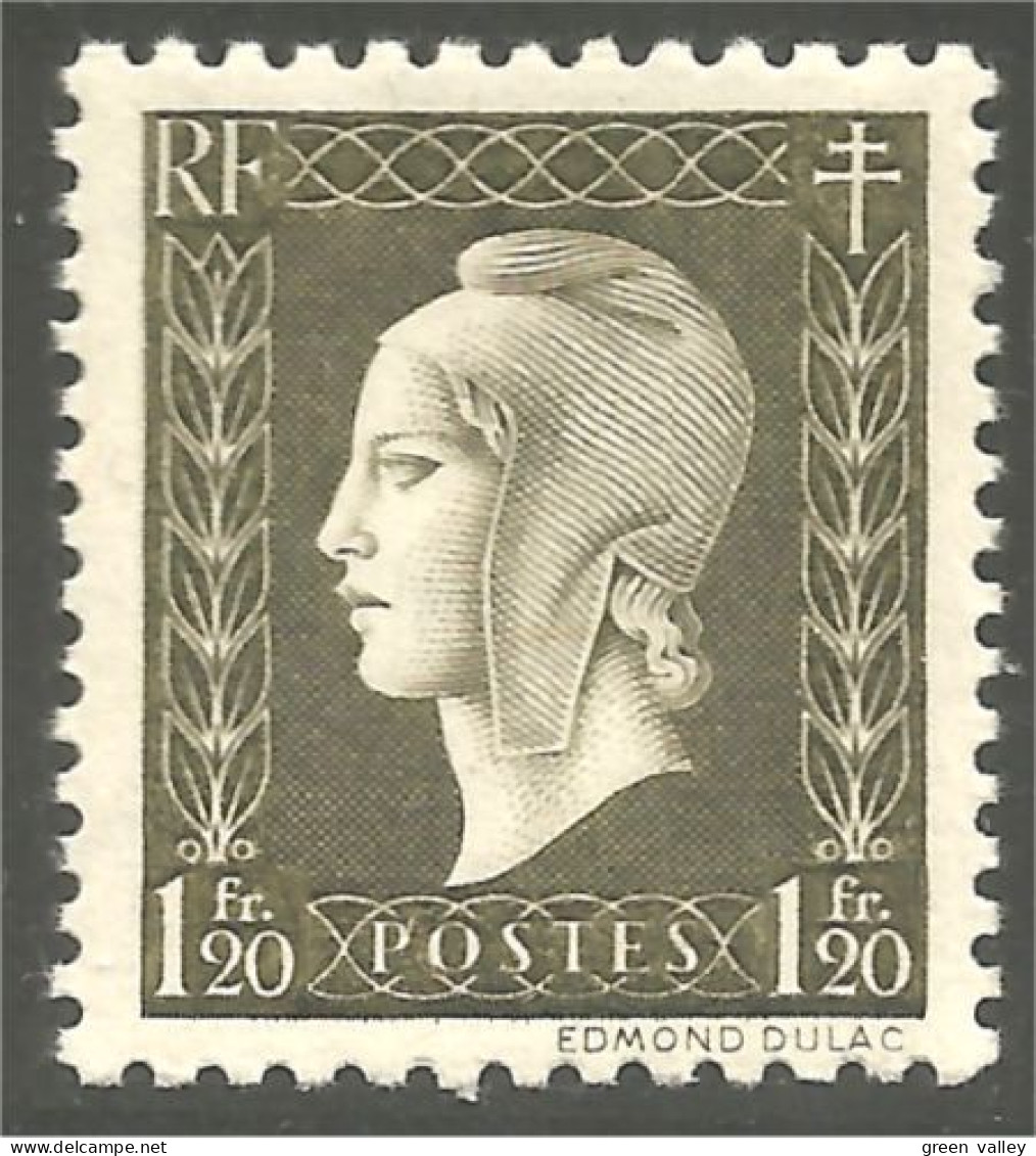 336 France Yv 690 Londres Marianne De Dulac 1 Fr 20 MNH ** Neuf SC (690-1b) - 1944-45 Marianne De Dulac