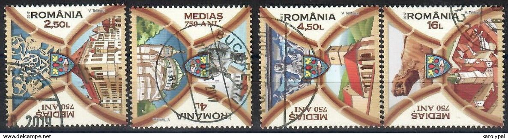 Romania, 2017, USED,                         Mediaș, 750 Years Of Documentary Attestation,  Mi. Nr. 7259-62 - Used Stamps