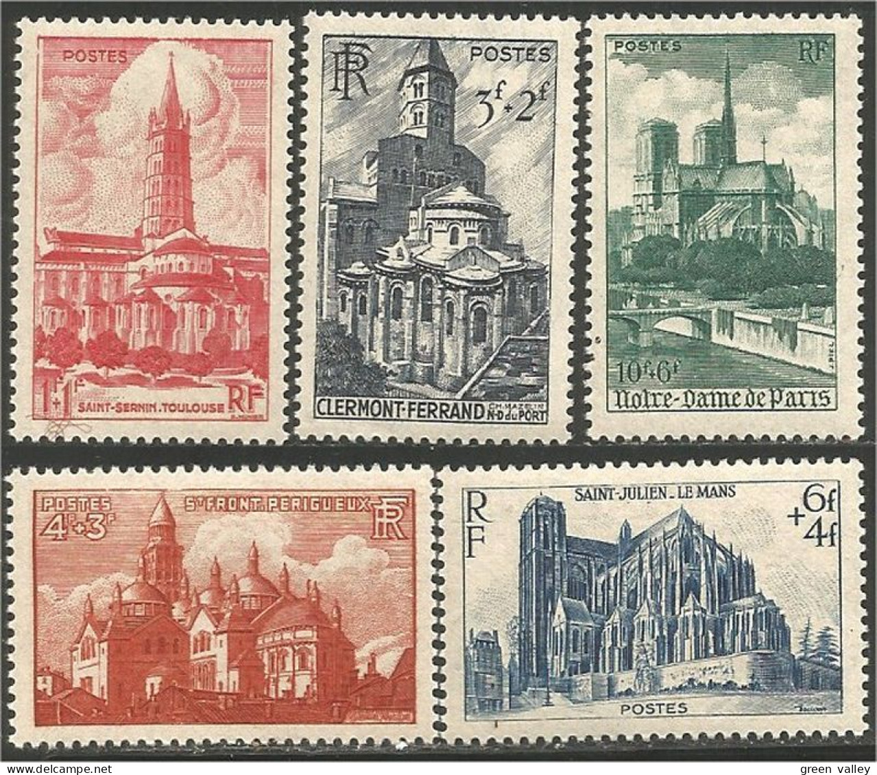 337 France Yv 772-776 Cathédrales Basiliques Cathedrals Notre-Dame MNH ** Neuf SC (772-776-1b) - Iglesias Y Catedrales