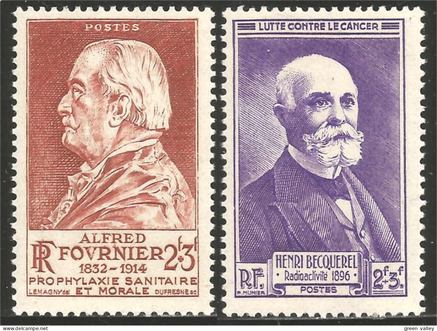 337 France Yv 748-749 Fournier Becquerel Médecine Doctors MNH ** Neuf SC (748-749-1a) - Medicina