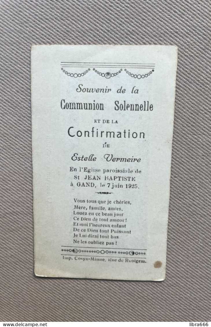 Communion - VERMEIRE Estelle - 1925 - St Jean Baptiste - GAND - Comunión Y Confirmación