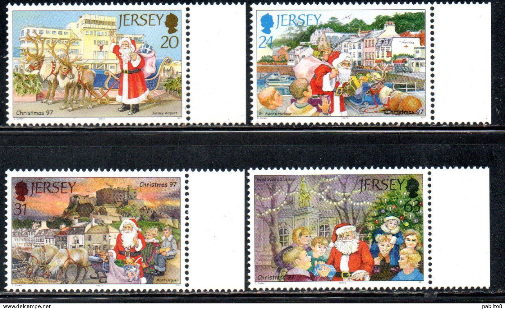 JERSEY 1997 CHRISTMAS NATALE NOEL WEIHNACHTEN NAVIDAD COMPLETE SET SERIE COMPLETA MNH - Jersey