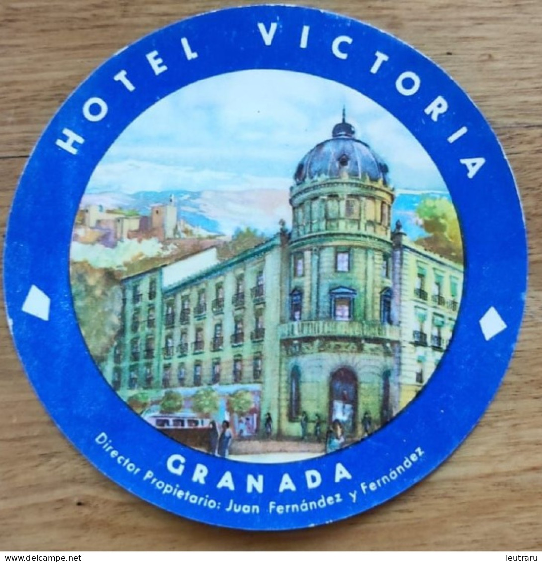 Spain Granada Victoria Hotel Label Etiquette Valise - Etiketten Van Hotels