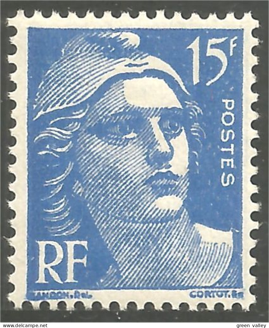 338 France Yv 885 Marianne De Gandon 15f Bleu MNH ** Neuf SC (886-1b) - 1945-54 Marianne (Gandon)