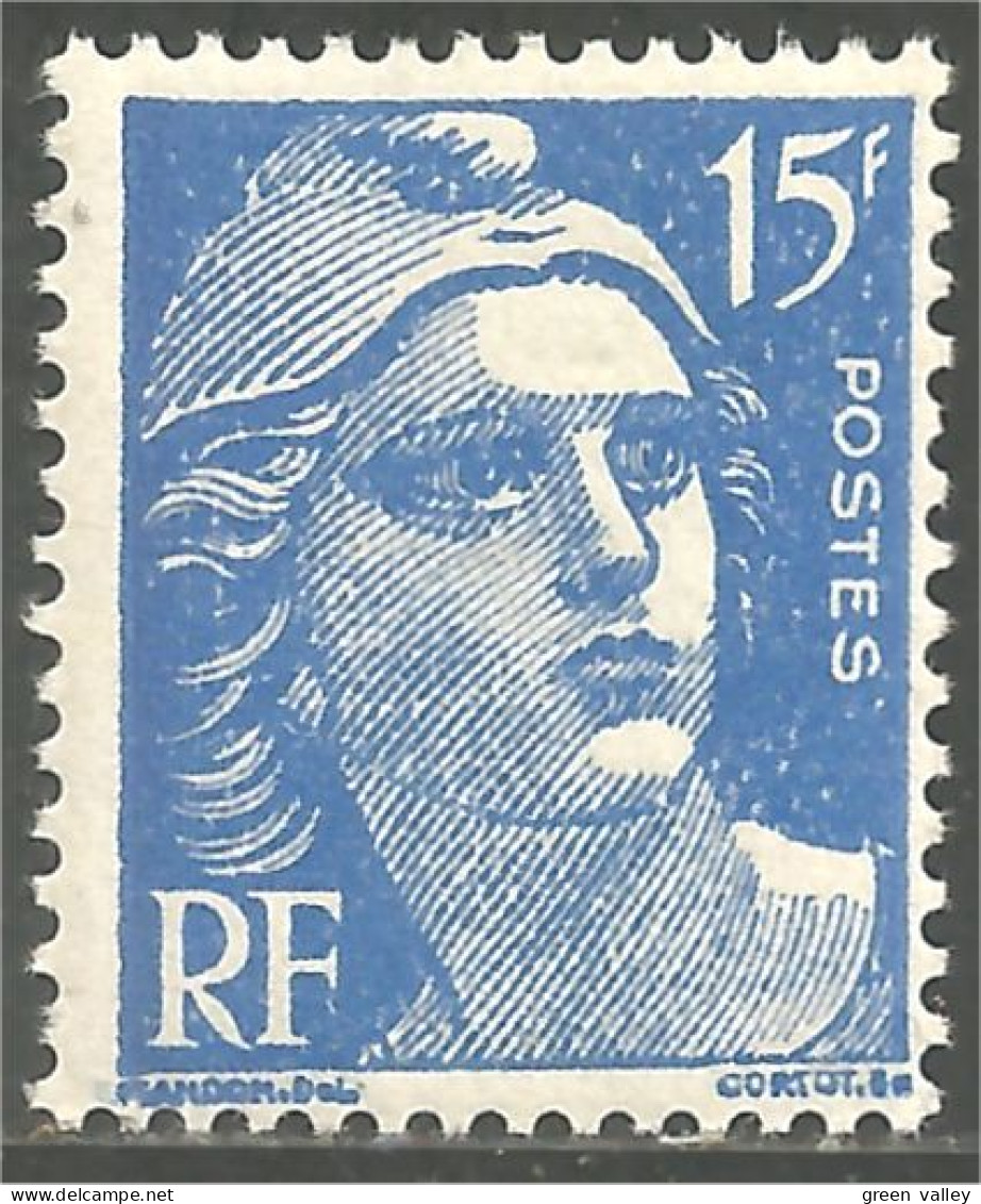 338 France Yv 886 Marianne De Gandon 15f Bleu MNH ** Neuf SC (886-2c) - Donne Celebri