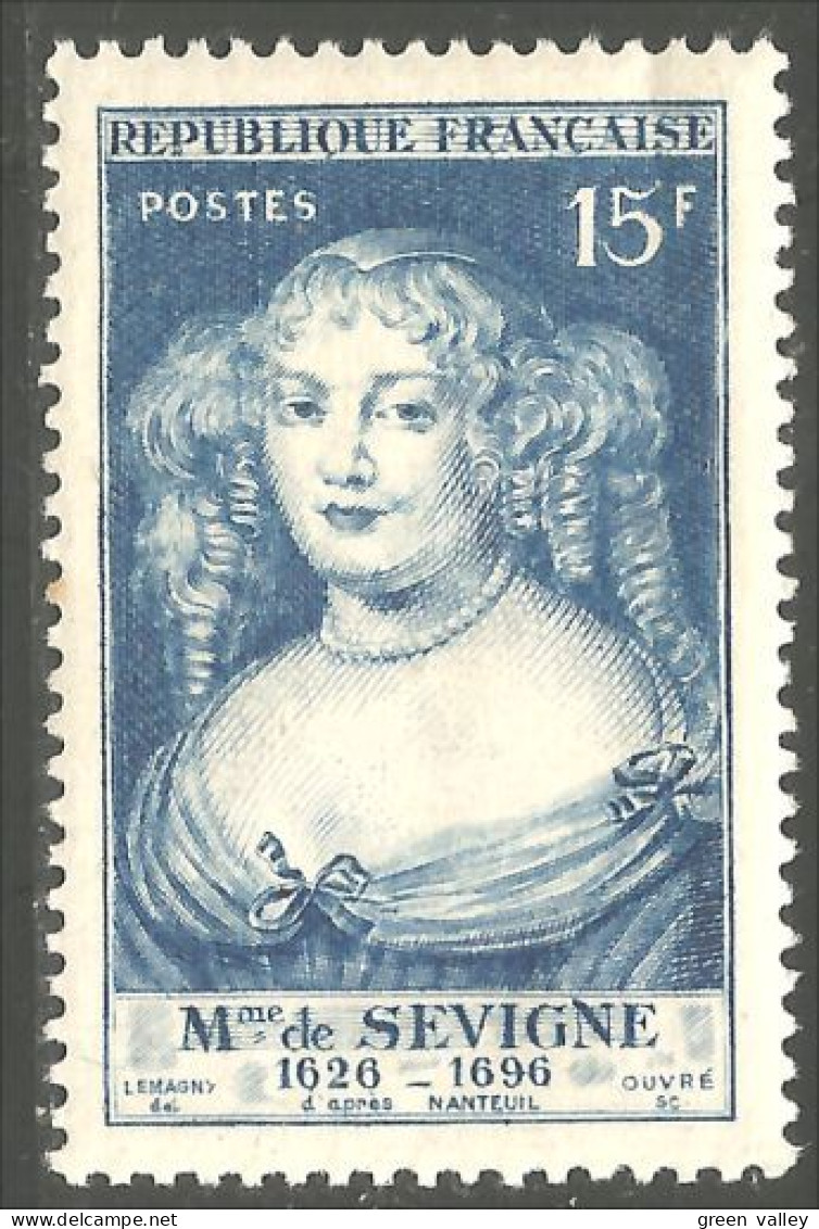 338 France Yv 874 Madame Sévigné Écrivain Writer MNH ** Neuf SC (874-1c) - Ecrivains