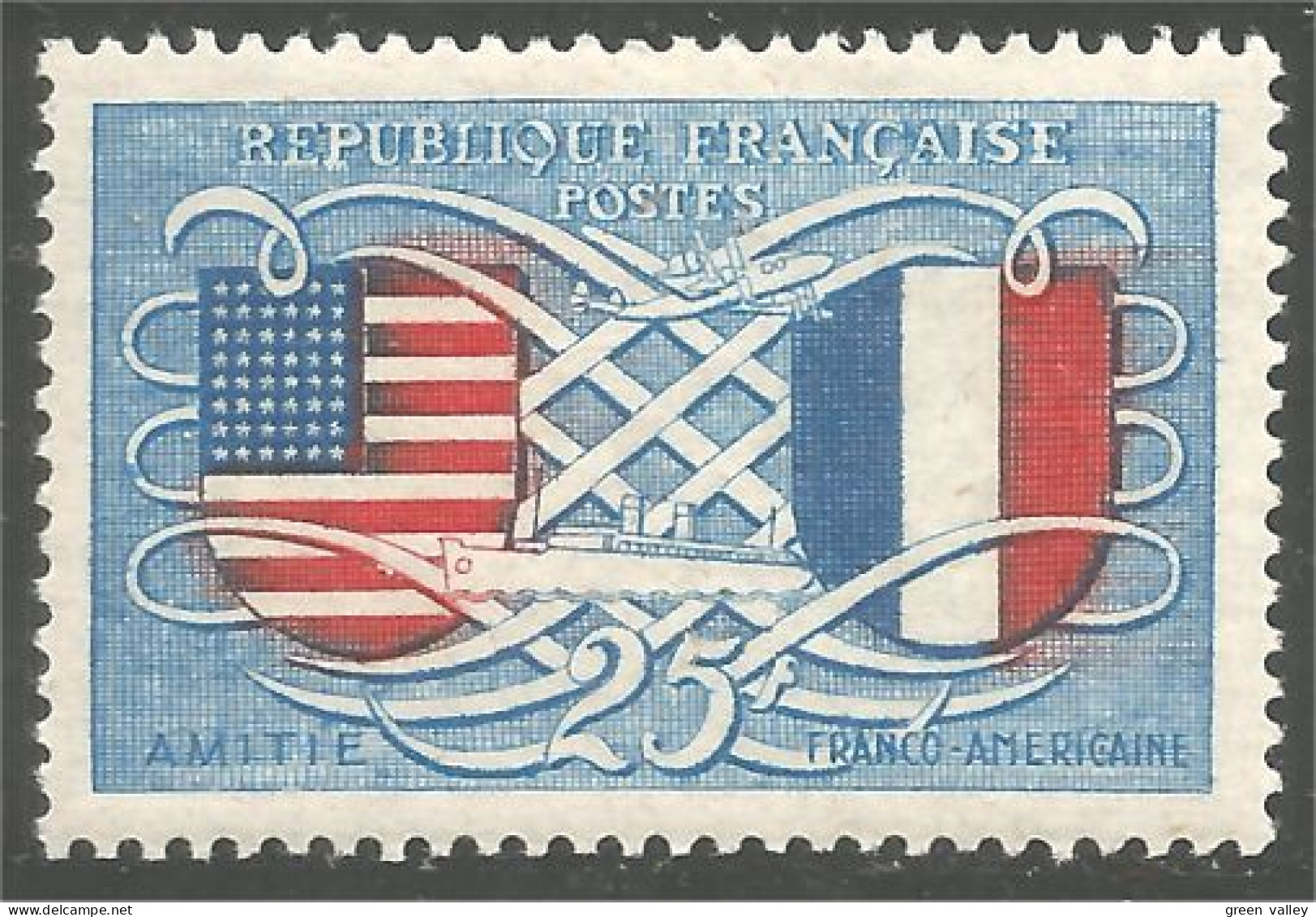 338 France Yv 840 Amitié États-Unis USA Armoiries Coat Arms Wappen Stemma MNH ** Neuf SC (840-1c) - Timbres