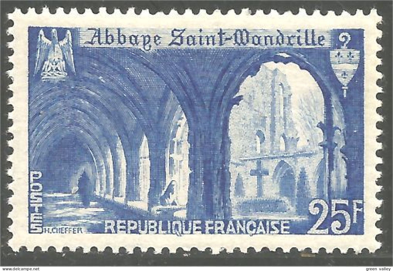 338 France Yv 842 Abbaye Saint Wandrille Abbey MNH ** Neuf SC (842-1b) - Abdijen En Kloosters