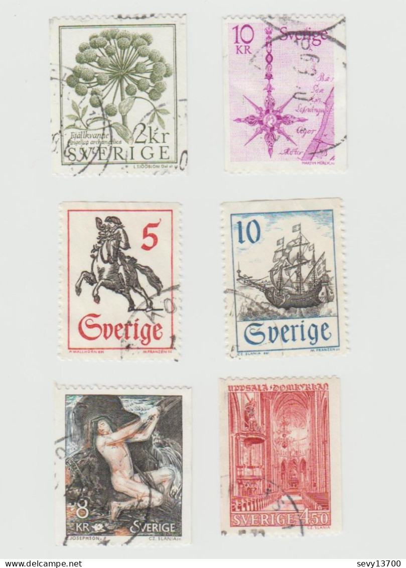 Suède lot de 41 timbres oblitérés