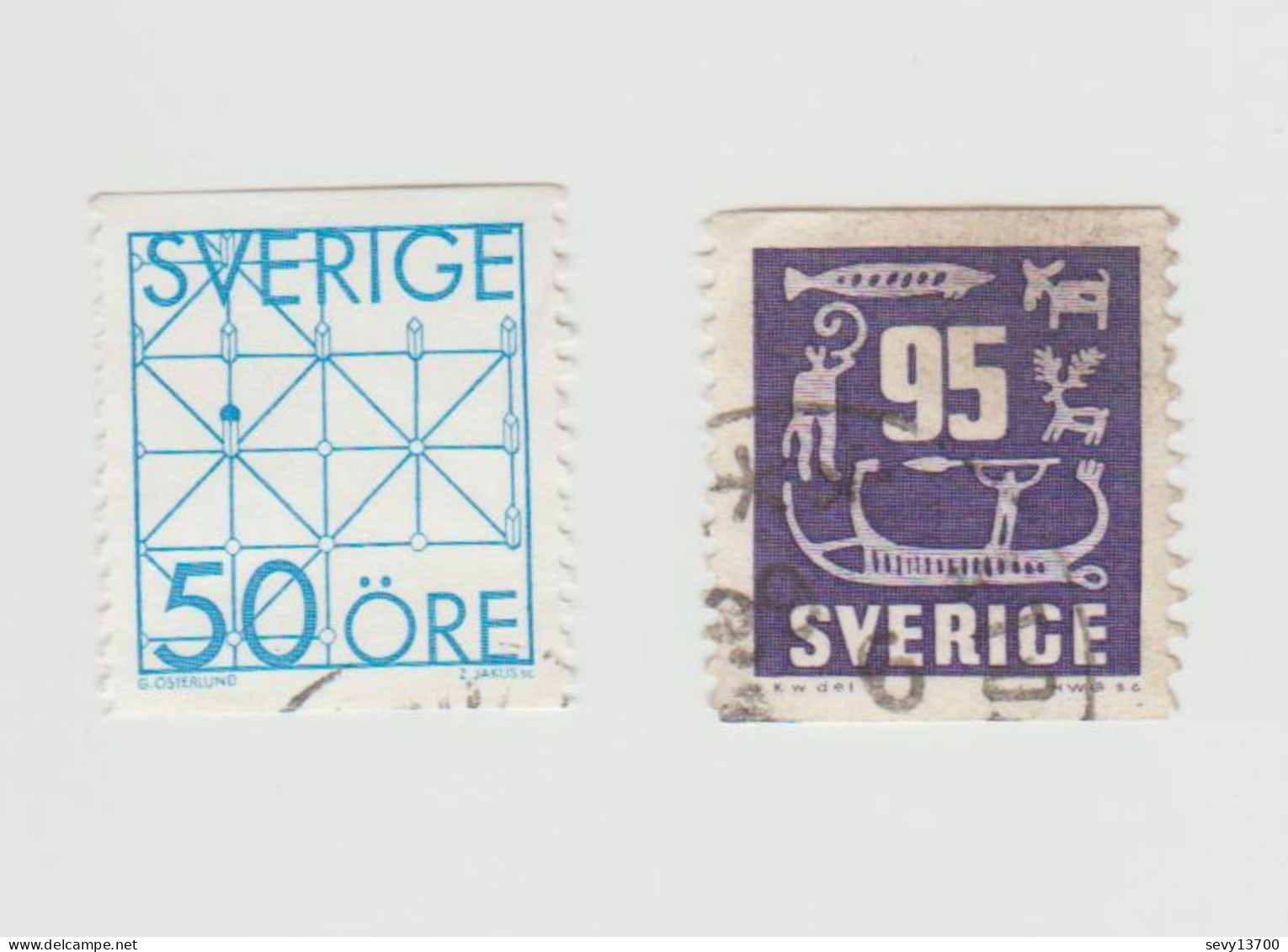 Suède lot de 41 timbres oblitérés