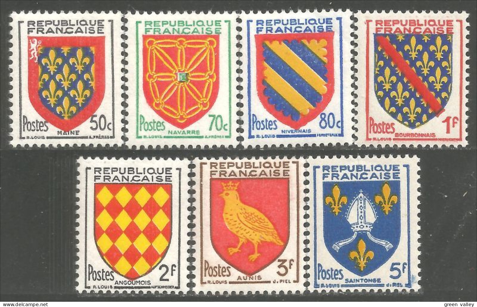 339 France Yv 999-1005 Armoiries 1954 Coat Of Arms MNH ** Neuf SC (999-1005-1b) - Briefmarken