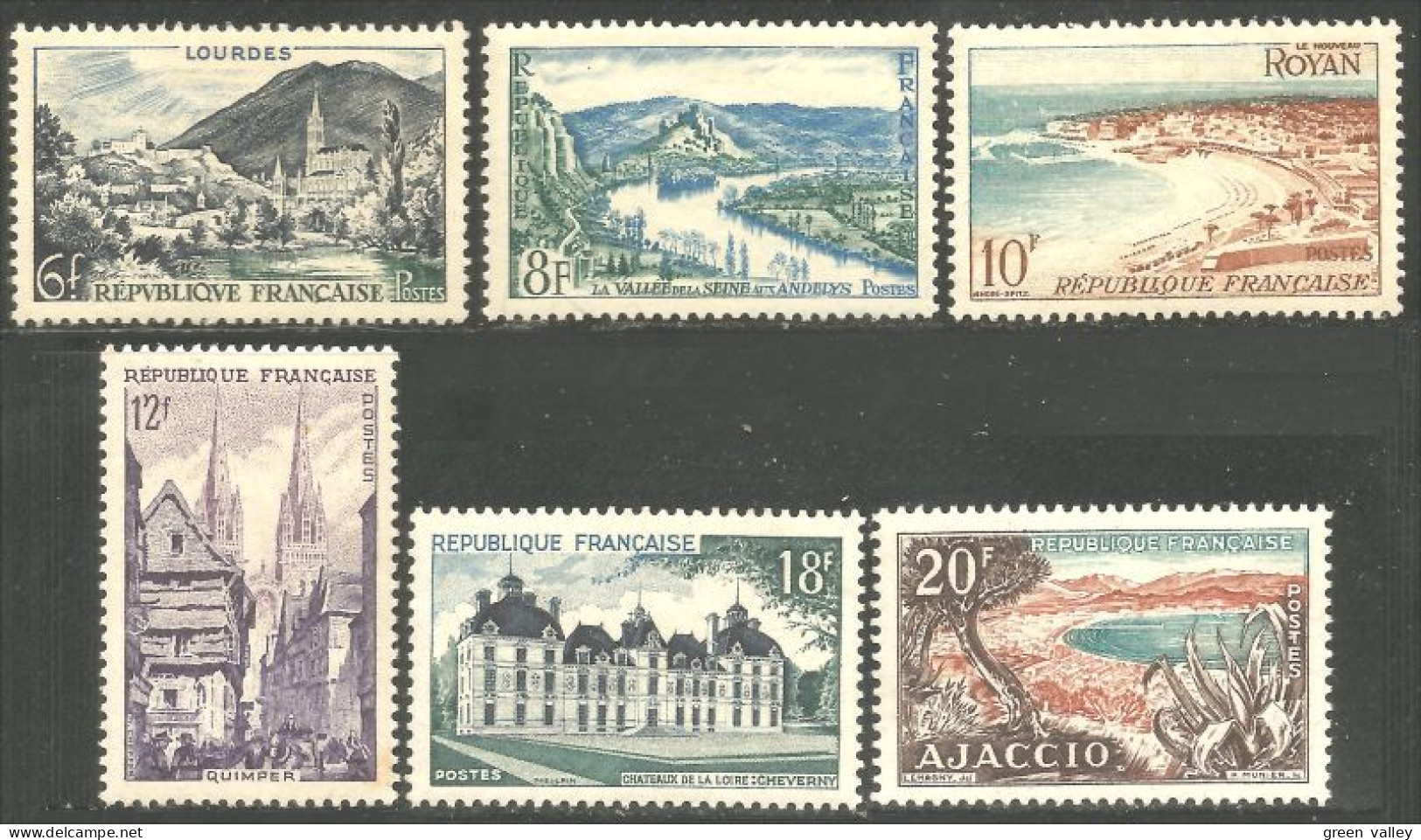 339 France Yv 976-981 Ajaccio Tourisme 1954 MNH ** Neuf SC (976-981-1b) - Autres & Non Classés