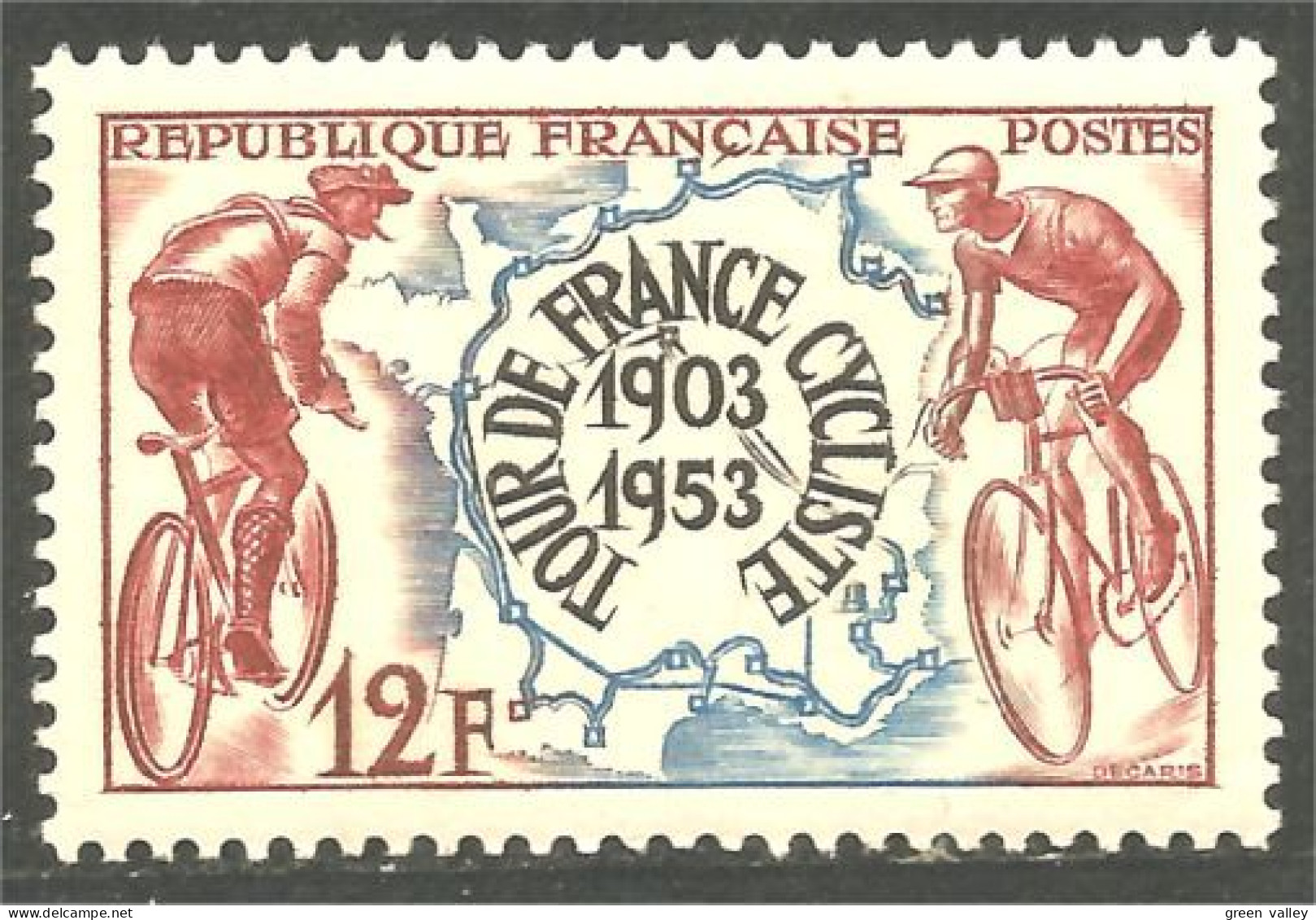 339 France Yv 955 Cyclisme Bicyclette Bicycle Radfahr Ciclismo MNH ** Neuf SC (955-1d) - Andere (Aarde)