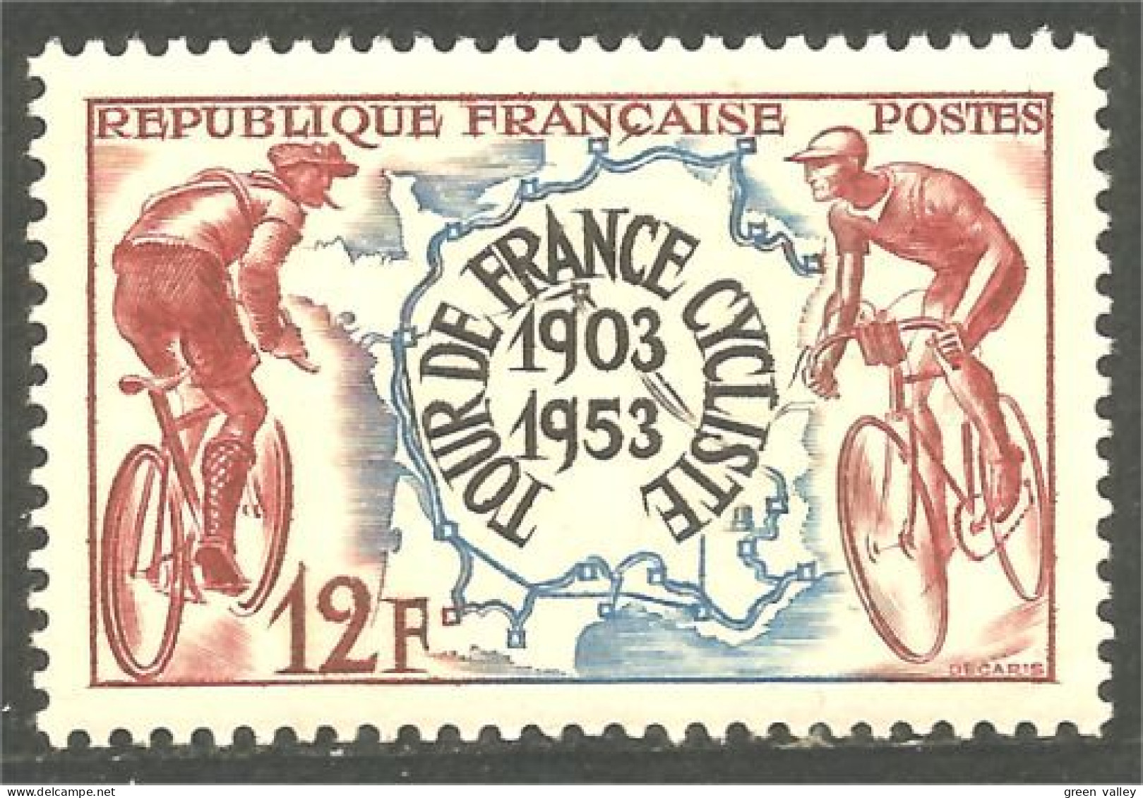 339 France Yv 955 Cyclisme Bicyclette Bicycle Radfahr Ciclismo MNH ** Neuf SC (955-1b) - Cyclisme