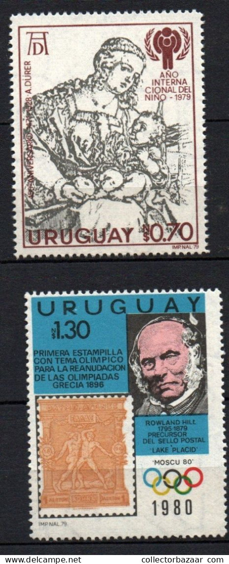 1979 Uruguay Madonna And Child By Durer Sir Rowland Hill #1040 And 1042  ** MNH - Uruguay