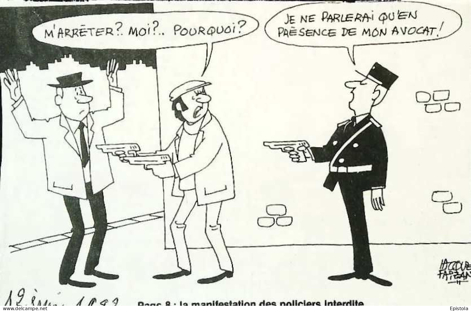 ► Coupure De Presse  Quotidien Le Figaro Jacques Faisant 1983 Police Avocat Pistolet Haut Les Mains - Desde 1950