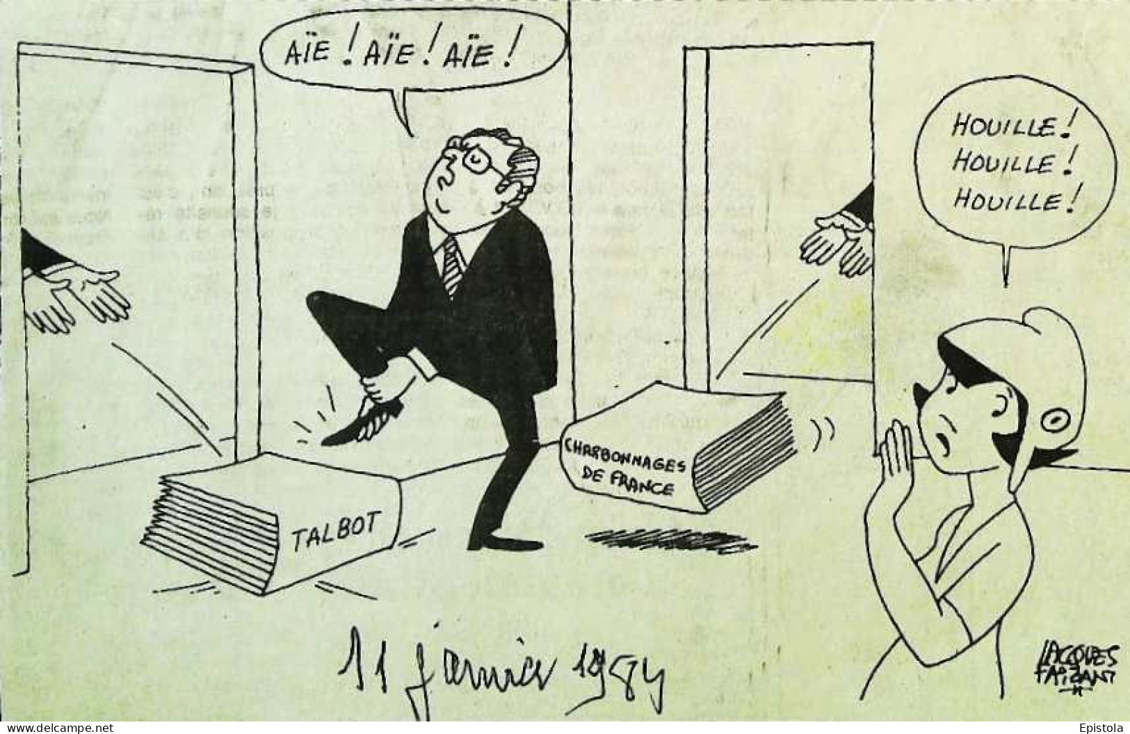 ► Coupure De Presse  Quotidien Le Figaro Jacques Faisant 1983 Talbot Charbonnages De France Houille - Desde 1950