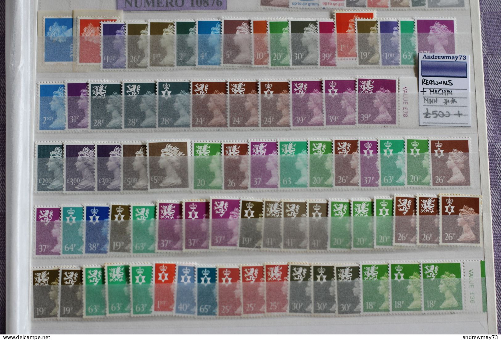 GREAT BRITAIN- WONDERFUL MNH ** SELECTION OF MACHIN AND REGIONALS- OVER 500 £ CAT. VALUE - Verzamelingen
