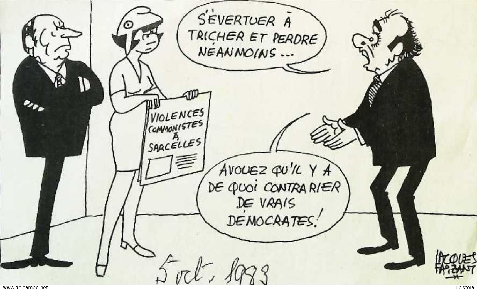 ► Coupure De Presse  Quotidien Le Figaro Jacques Faisant 1983 Violences Communistes à Sarcelles - Desde 1950