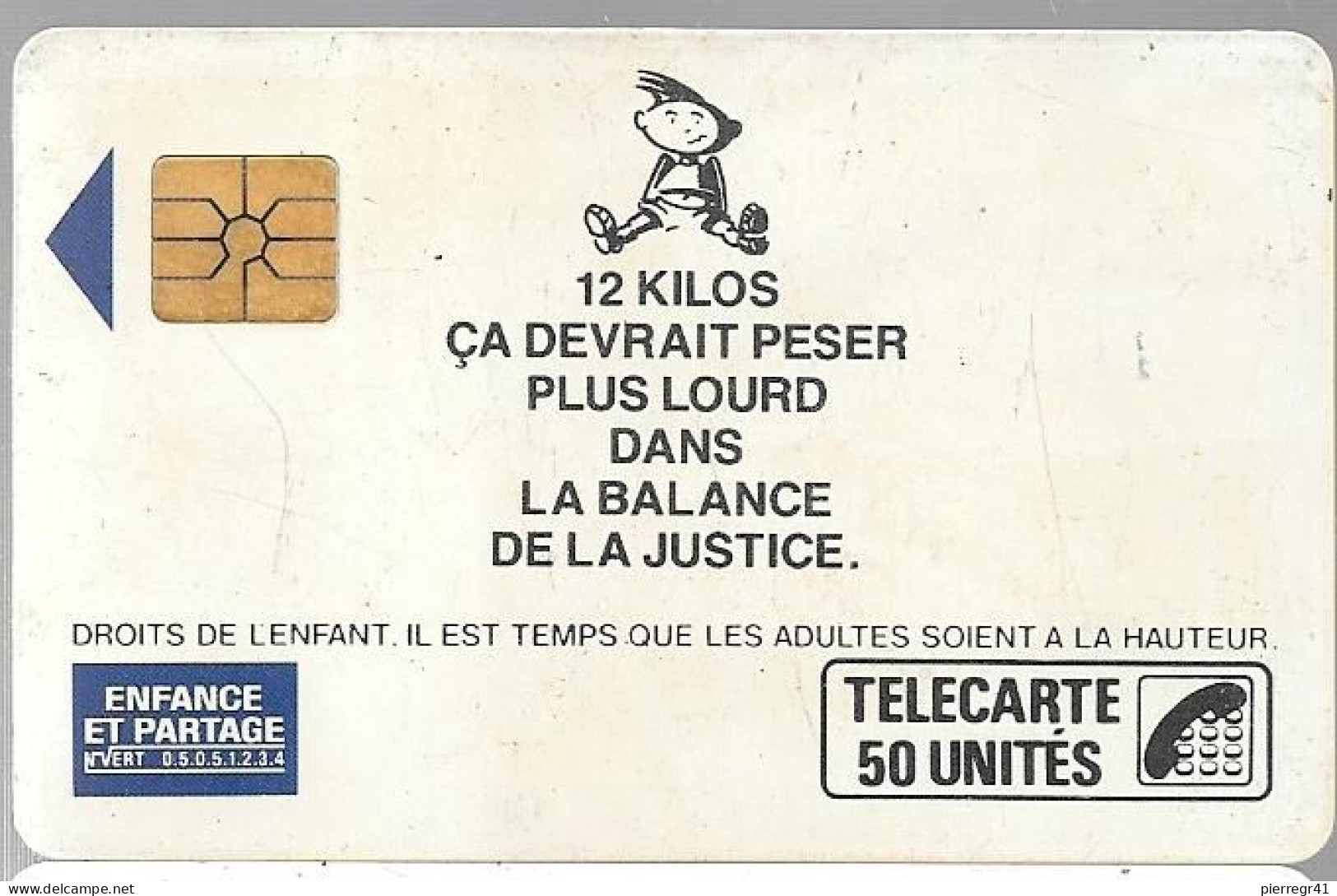 CARTE-PUBLIC-07/89-F84-50 U-GEM1-ENFANCE  ET PARTAGE-GARCON-V°N° 245C-UTILISEE-T BE - 1989