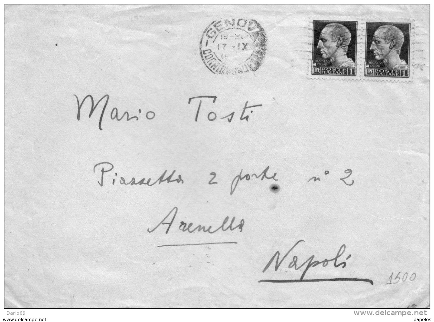 1945  LETTERA CON ANNULLO GENOVA - Storia Postale