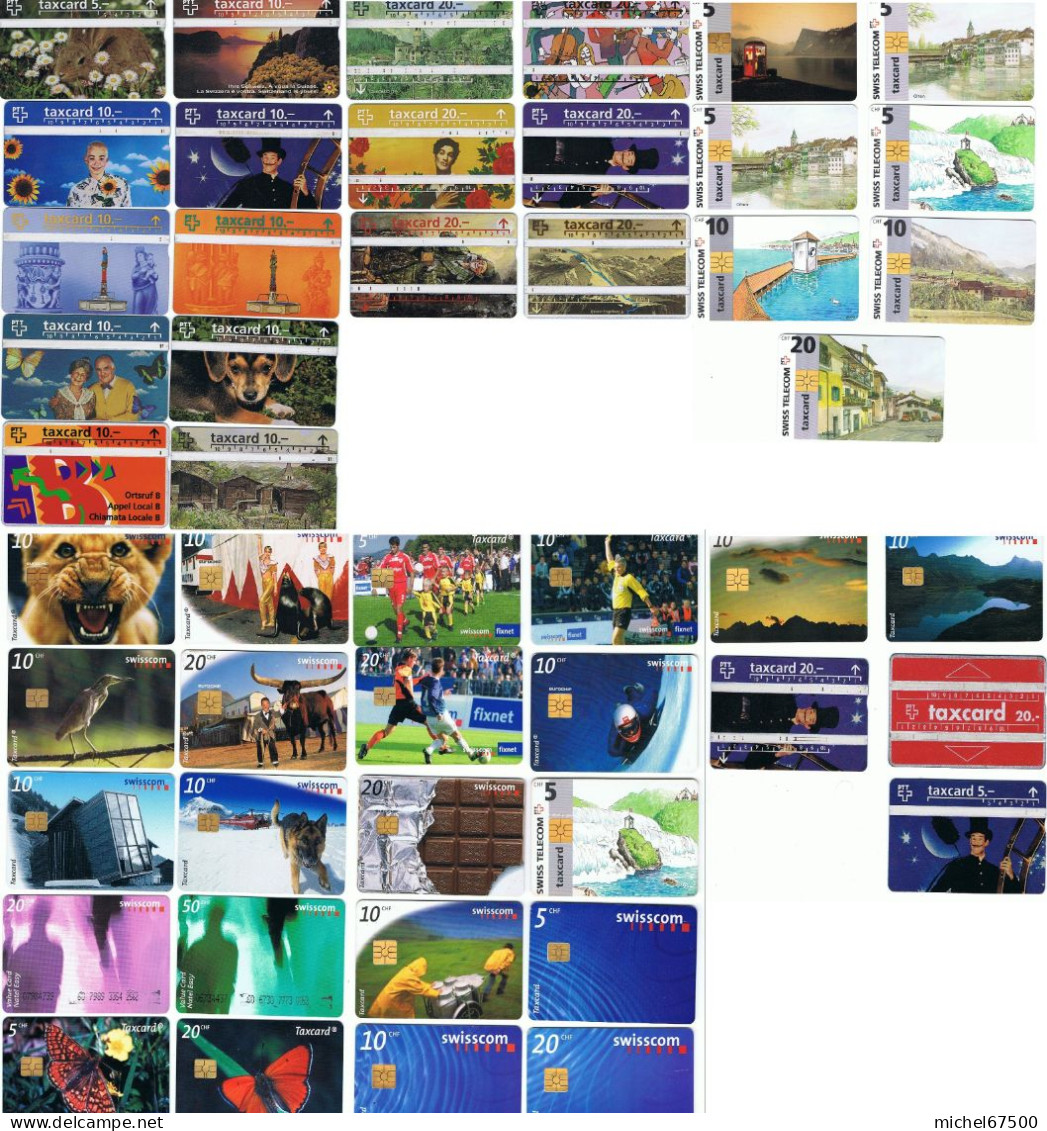 98 TELECARTES SUISSES : LOT DE 45 DIFFERENTES (98 Cartes En Tout) - Schweiz