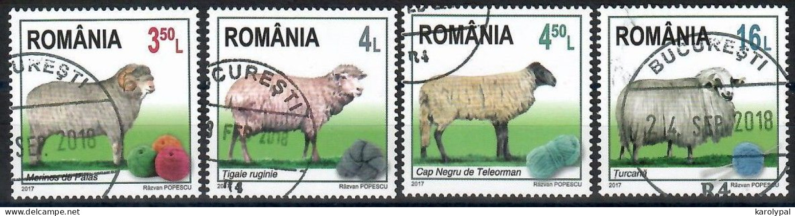 Romania, 2017, USED,     Sheep From Romania,  Mi. Nr. 7284-7 - Used Stamps