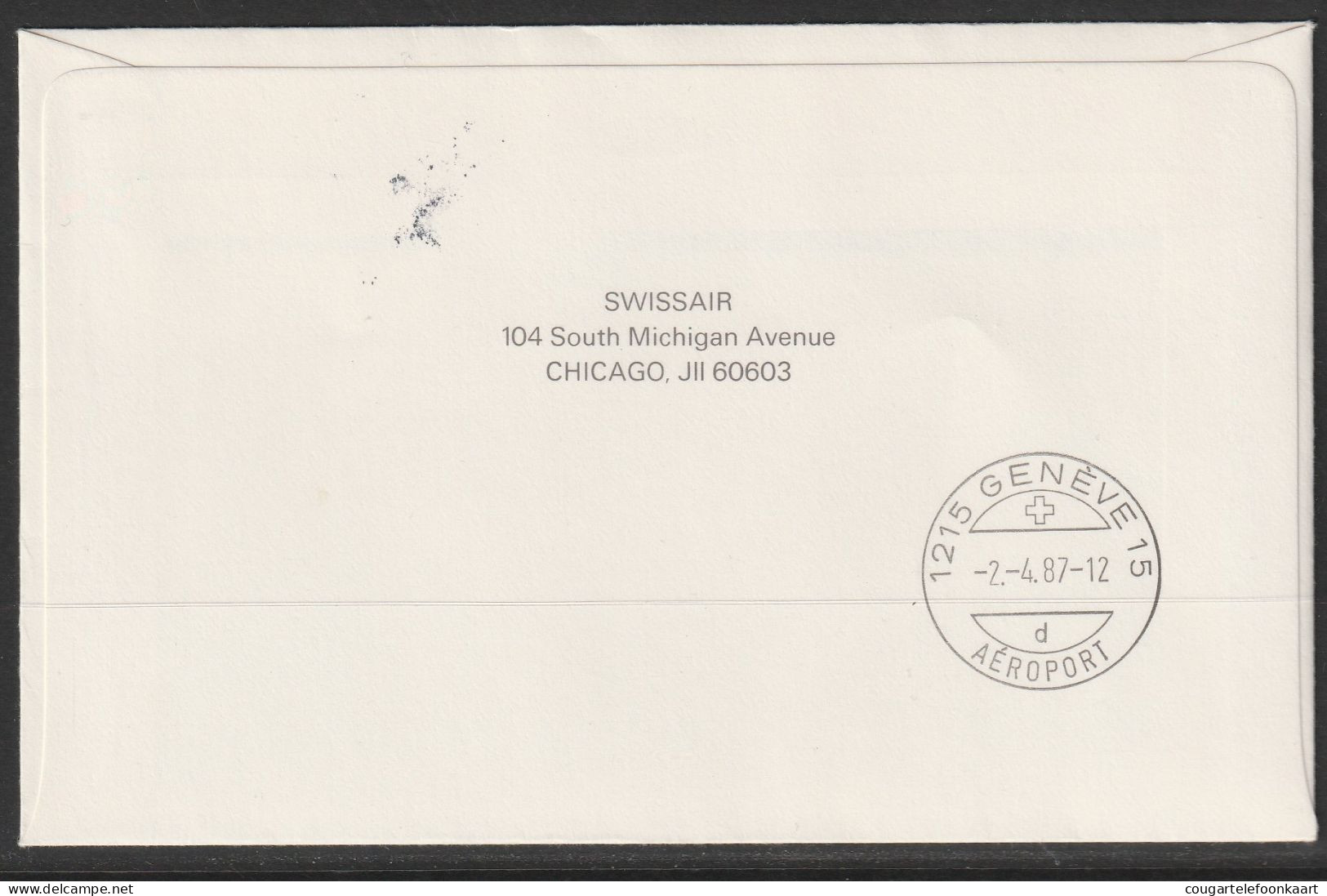 1987, American Airlines, Erstflug, Chicago - Genf - 3c. 1961-... Lettres