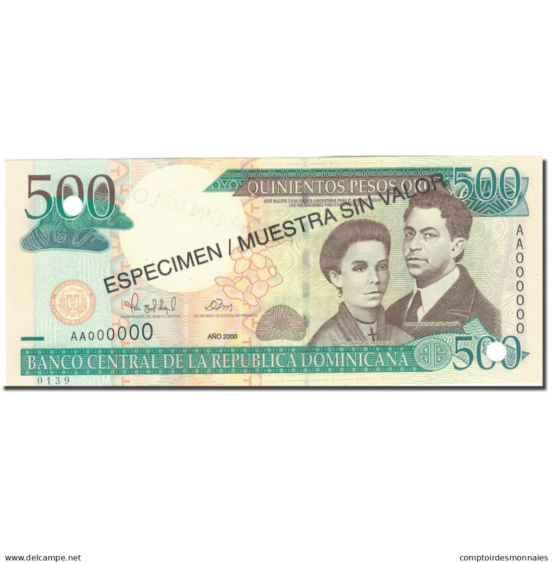 Billet, Dominican Republic, 500 Pesos Oro, 2000, 2000, Specimen, KM:162s, SUP - Repubblica Dominicana