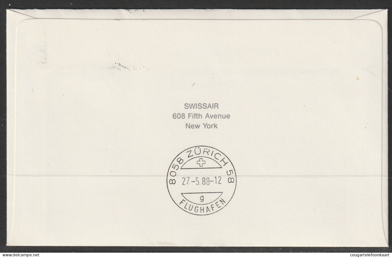 1988, American Airlines, Erstflug, New York JFK - Zürich - 3c. 1961-... Brieven