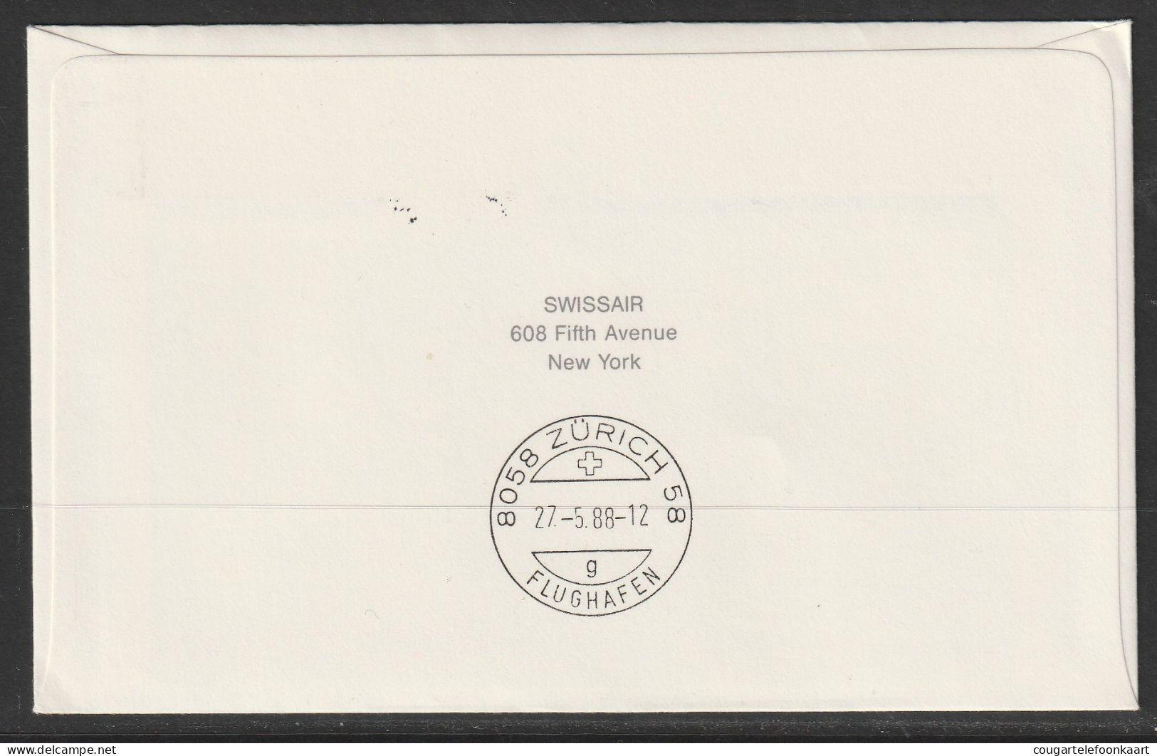 1988, American Airlines, Erstflug, New York - Zürich - 3c. 1961-... Lettres