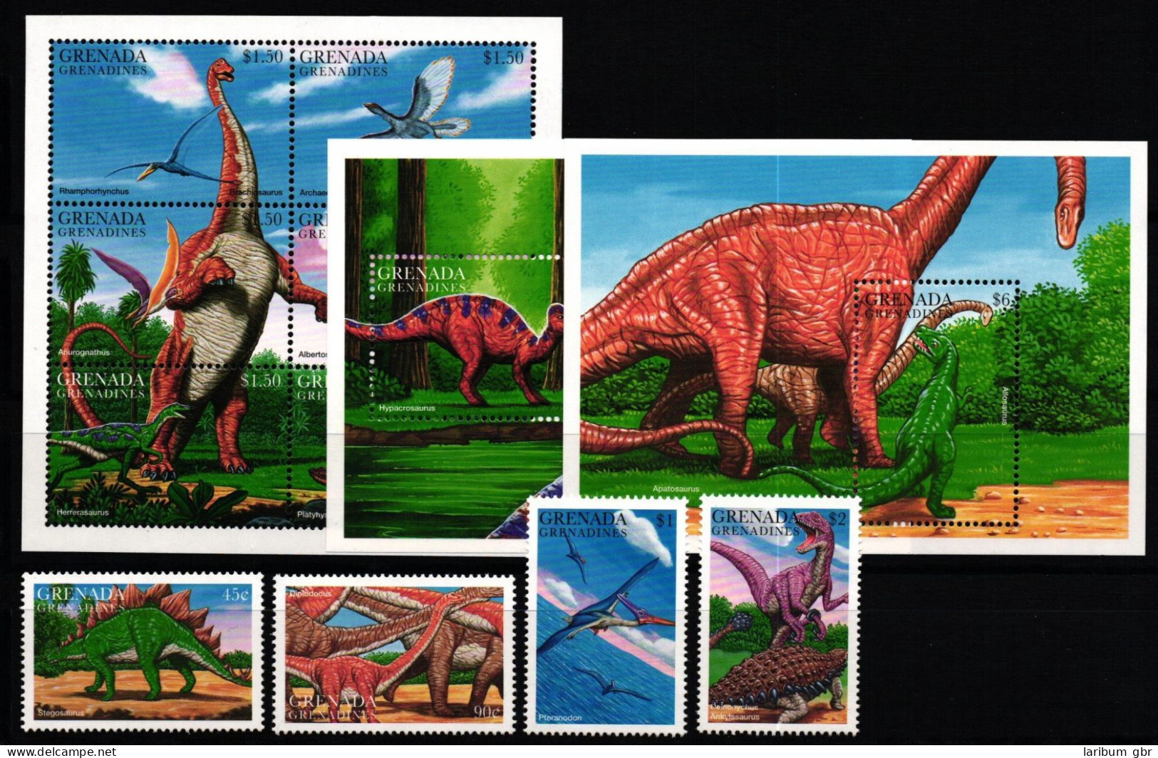 Grenada Block 380 + 2435-2444 Postfrisch Dinosaurier #JW028 - Grenada (1974-...)