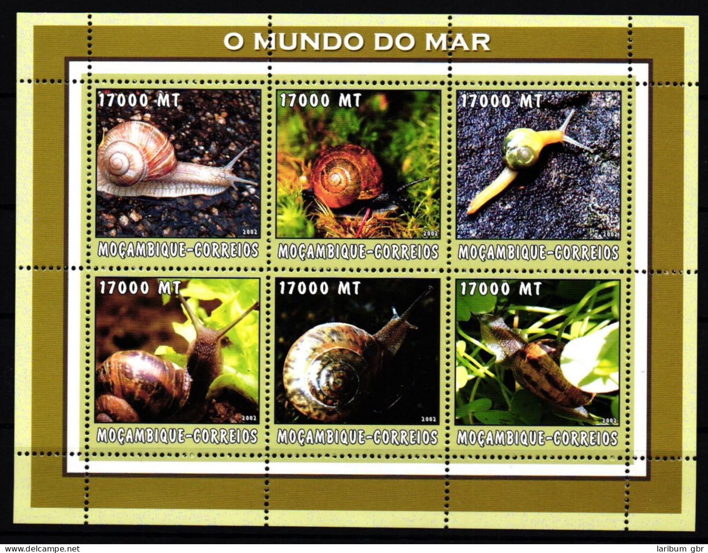 Mosambik 2596-2601 Postfrisch Als Kleinbogen, Schnecken #JW050 - Mozambique