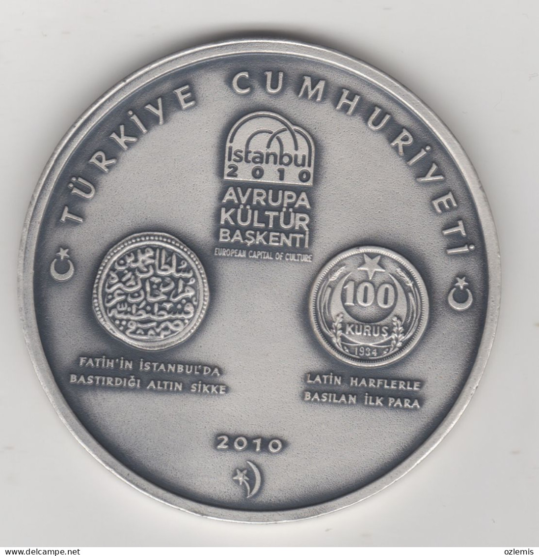 2010 EUROPEAN CAPITAL OF CULTURE COMMEMORATIVE MEDALLION ,TURKEY - Türkei