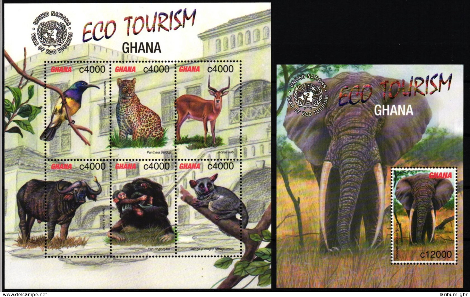 Ghana Block 437 + 3449-3454 Postfrisch Wildtiere #JW087 - Ghana (1957-...)