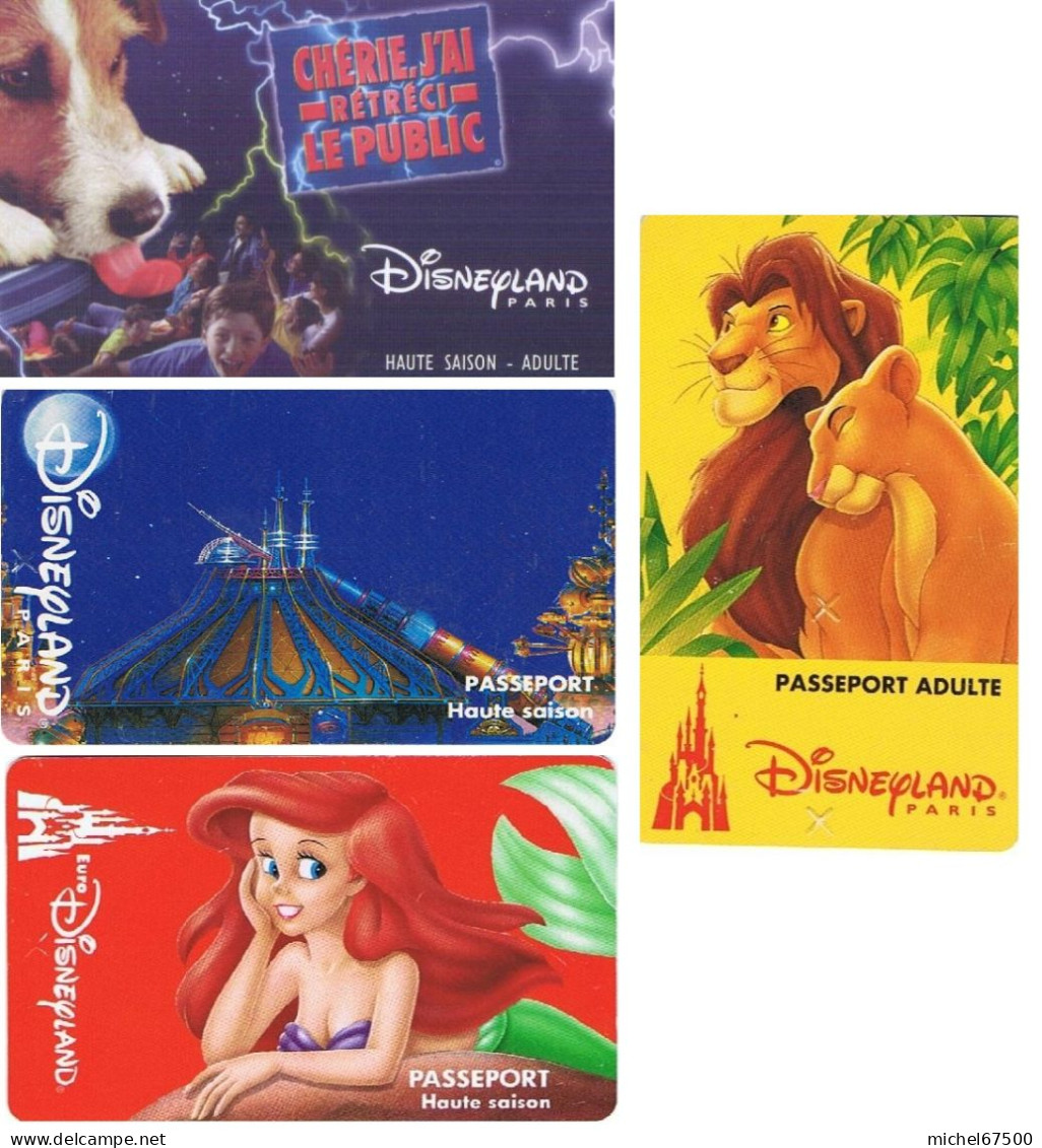 6 Passeports Disneyland (4 Différents Pour Collectionneur) - Sonstige & Ohne Zuordnung