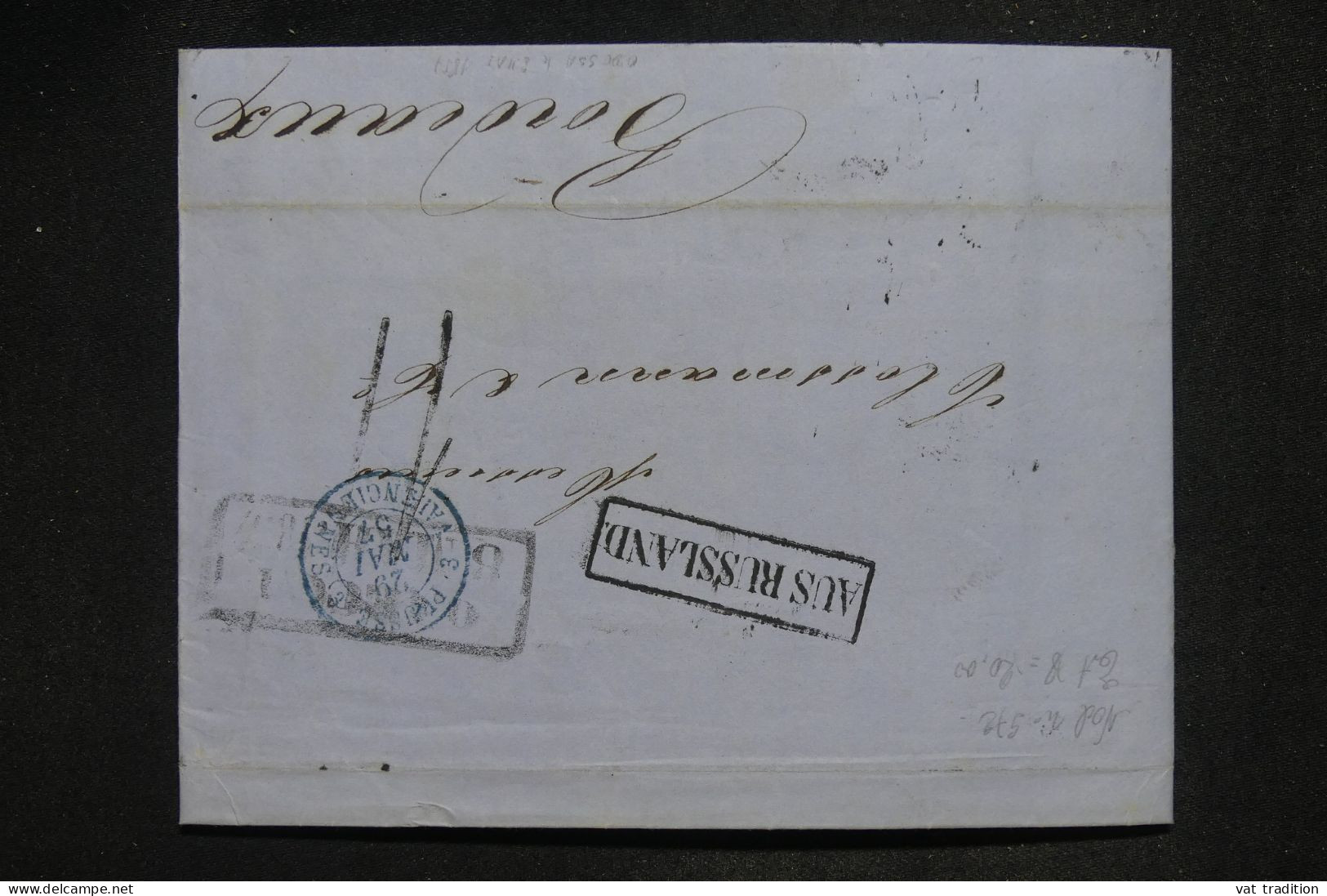 RUSSIE - Lettre De 1857 Pour Bordeaux Par La Prusse - A 2761 - Cartas & Documentos