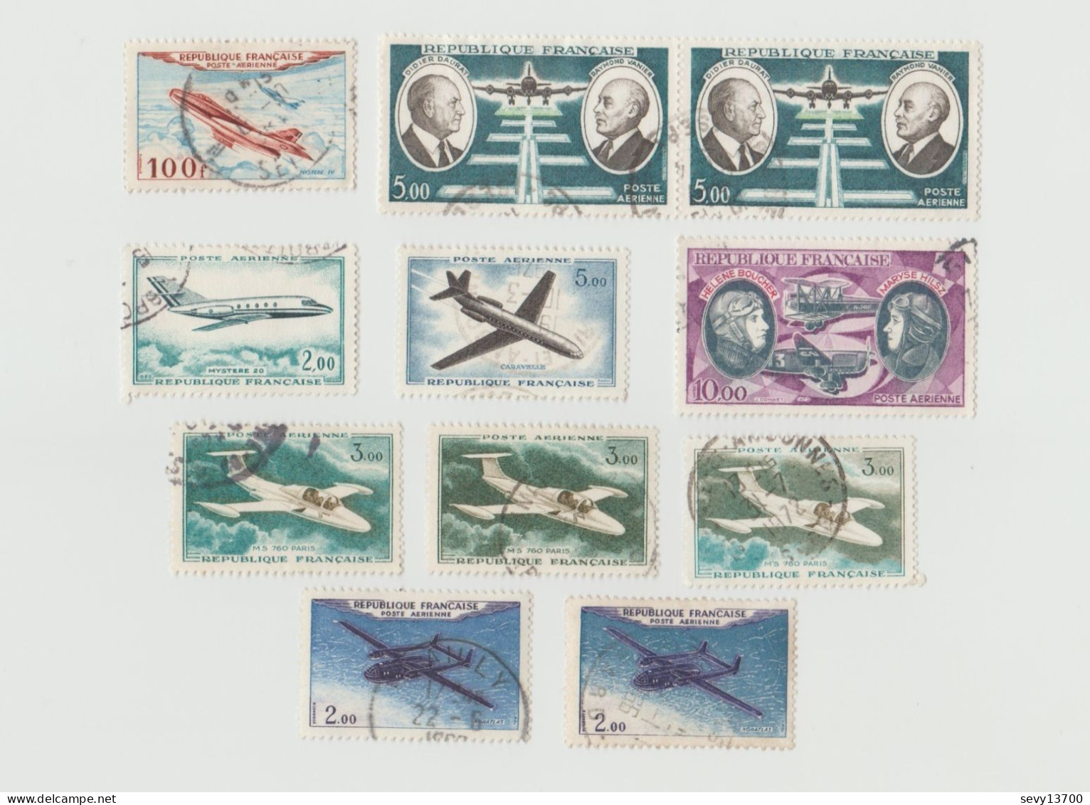 France 11 Timbres Poste Aérienne - 1960-.... Gebraucht