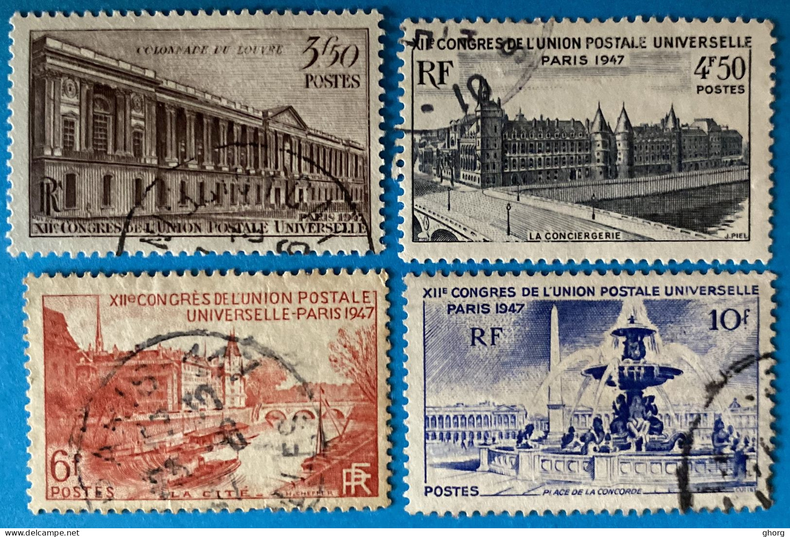 France 1947 : 12e Congrès De L'union Postale Universelle à Paris N° 780 à 783 Oblitérés - Gebraucht