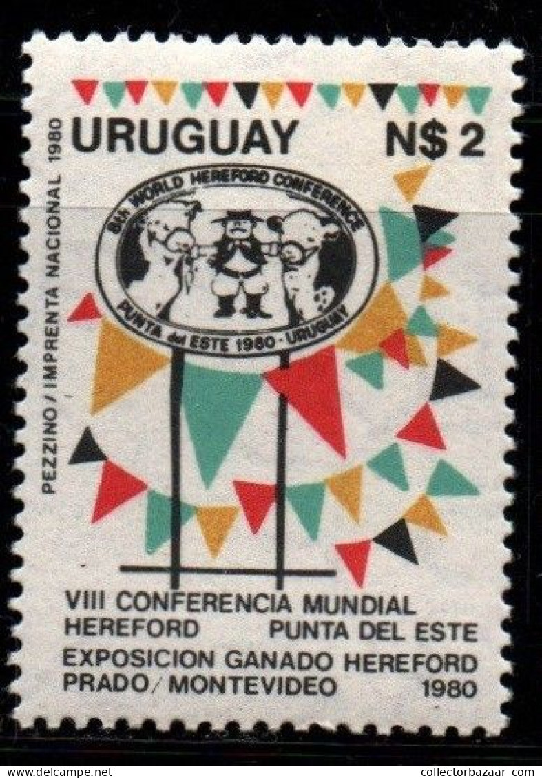 1980 Uruguay Confederation Emblems Banners Livestock Exhib. #1065  ** MNH - Uruguay