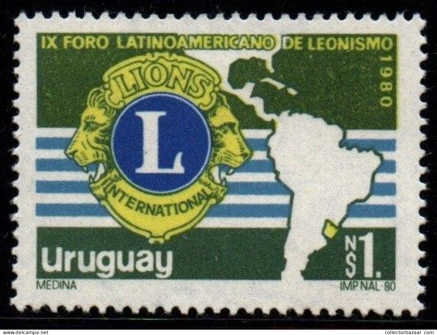 1980 Uruguay Latin American Lions 9th Forum #1067  ** MNH - Uruguay
