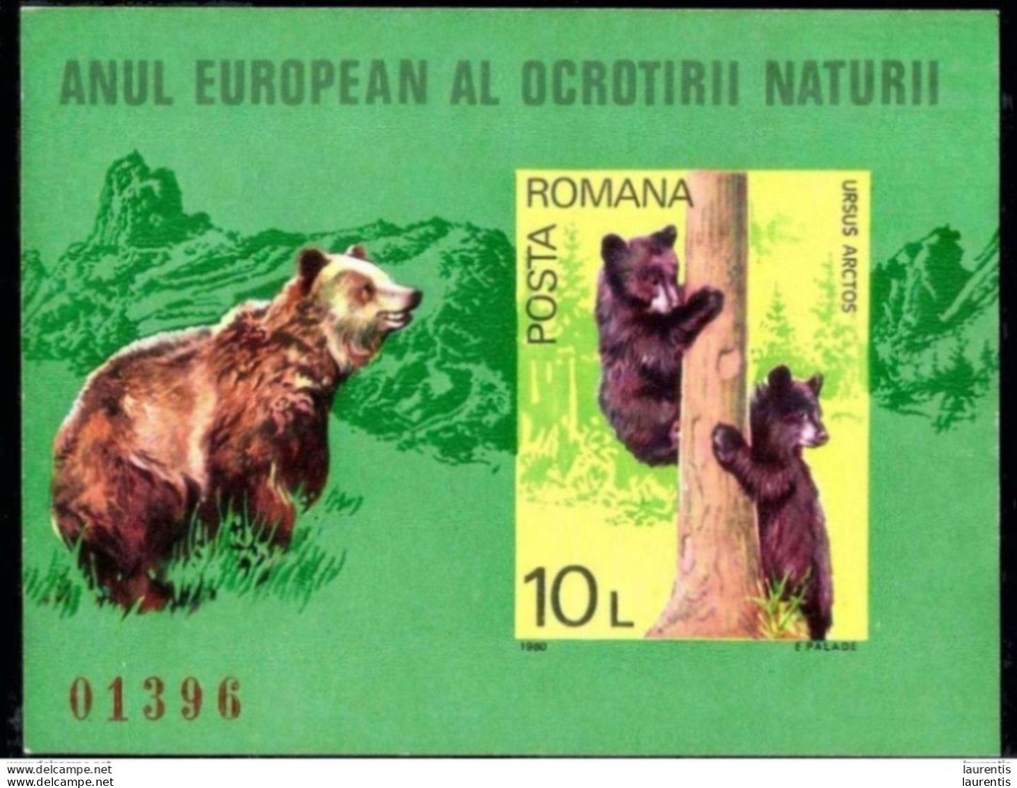 2590  Bears - Rumania Yv B 149 Imperforated -  No Gum - 10,50 (65) - Bears