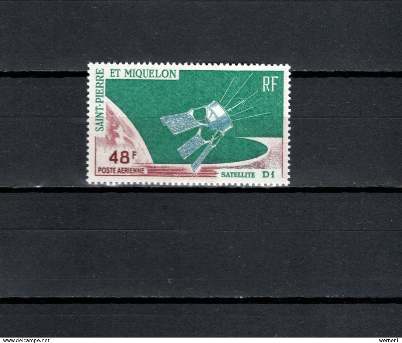 St. Pierre Et Miquelon 1966 Space, D1 Satellite Stamp MNH - Nordamerika