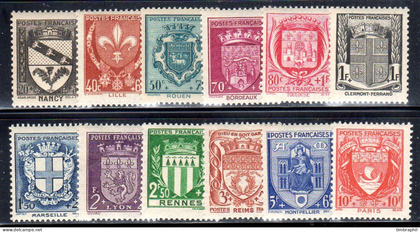 N° 526 à 537 (Armoiries Des Villes) Neufs** LUXE: COTE= 39 € - 1941-66 Wappen