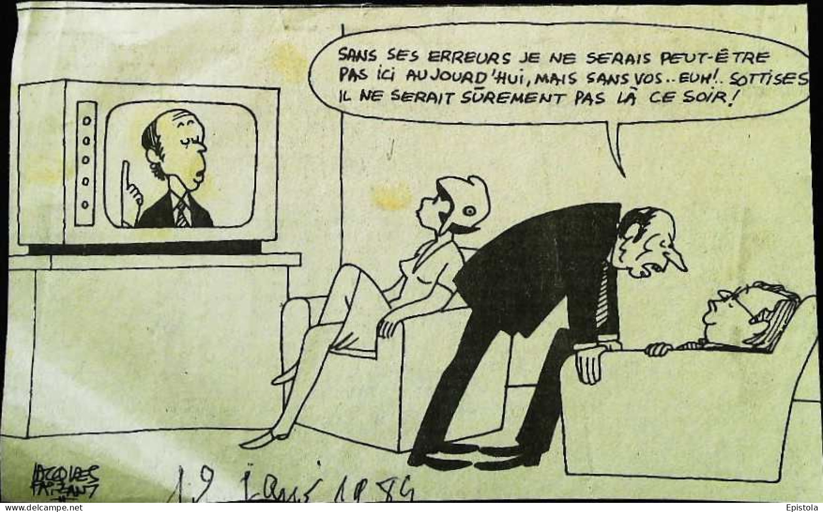 ► Coupure De Presse  Quotidien Le Figaro Jacques Faisant 1983   Télevision Giscard Mitterrand Mauroy - 1950 à Nos Jours